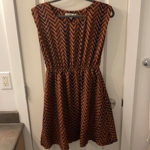 Rust and Navy patterned Ya dress